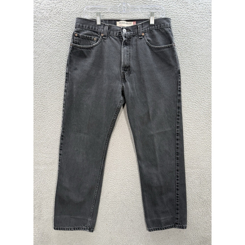 Vintage Levis 505 Jeans Mens 33x30 Black Denim Workwear Grunge Skater Faded Y2K